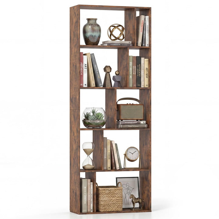 Giantex 6-Tier Bookshelf | 10-Cube Industrial Bookcase w/Open Back (1/2)