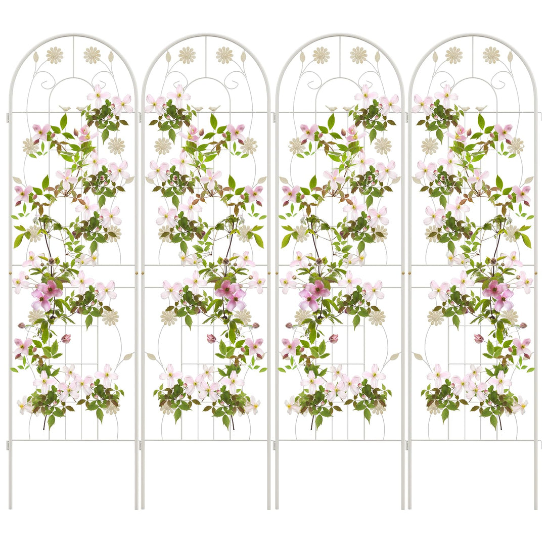 Giantex Garden Trellis, Tall Galvanized Steel Trellis for Climbing Plants