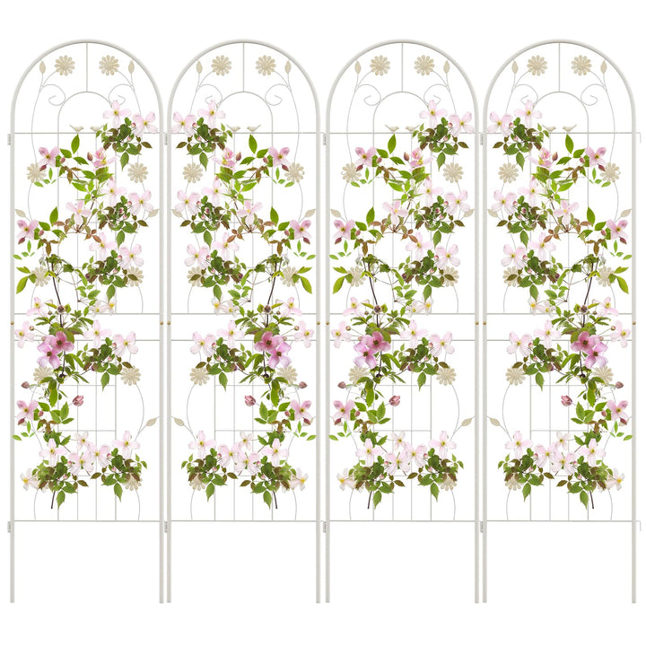 Giantex Garden Trellis, Tall Galvanized Steel Trellis for Climbing Plants