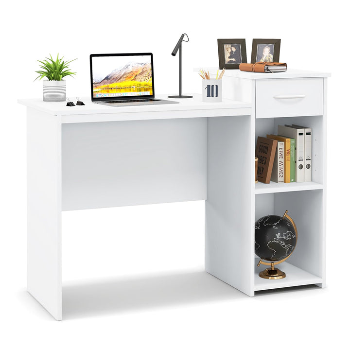 Giantex Computer Desk with Storage, Modern PC Laptop Table with Printer Shelf
