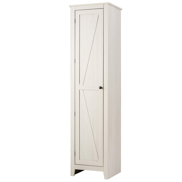 Giantex Tall Storage Cabinet Freestanding Floor Storage Tower with Four Shelves and Single Door