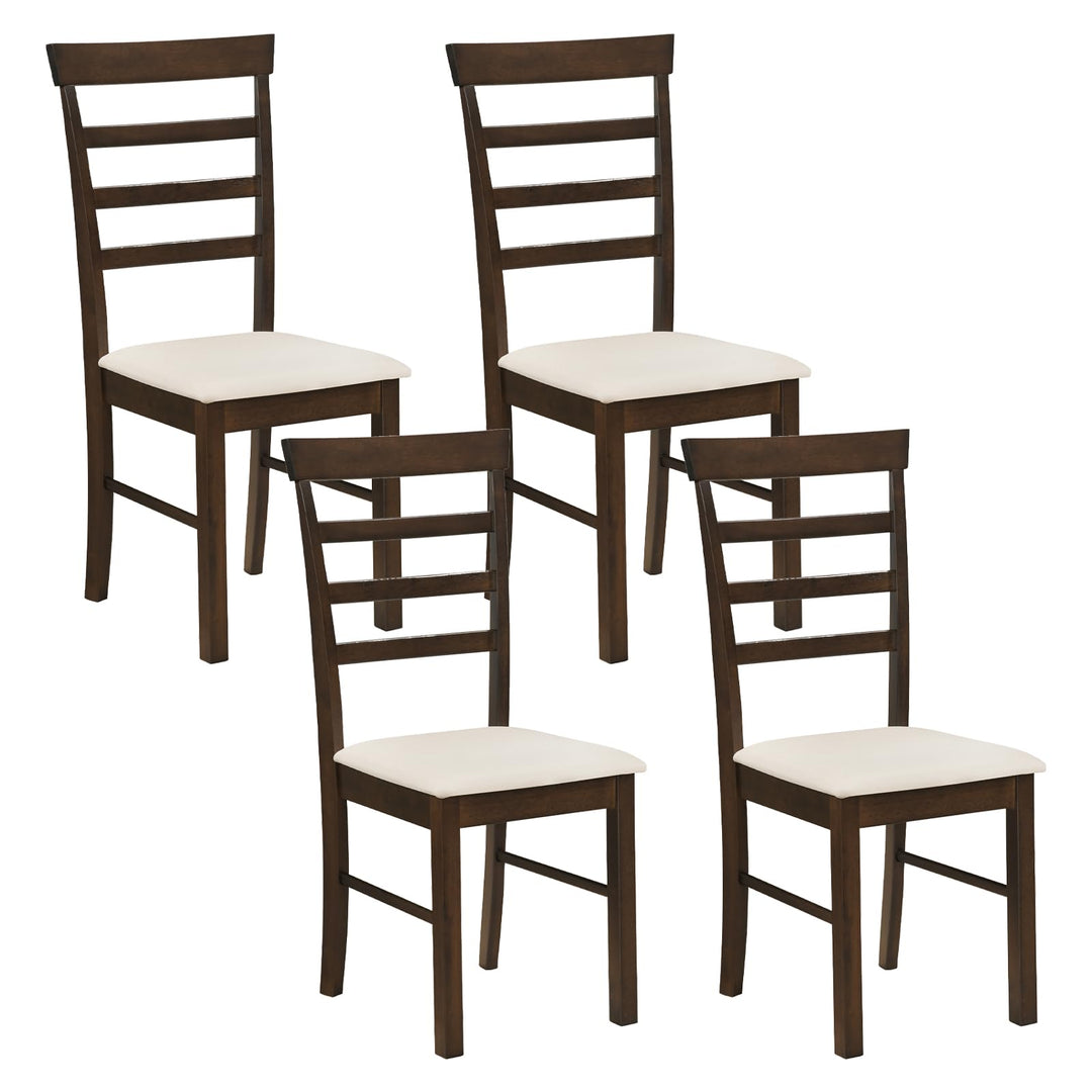 Giantex Upholstered Fabric Kitchen Chairs with Rubber Wood Frame