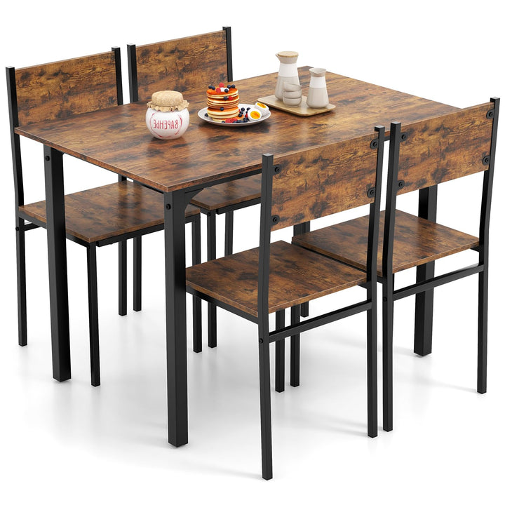 Giantex Dining Table Set for 4, 5-Piece Kitchen Table Set with Dinner Table, Dining Chairs