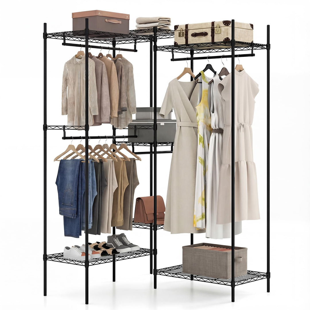 Giantex Convertible Clothes Organizer with L-shape & Horizontal Installation