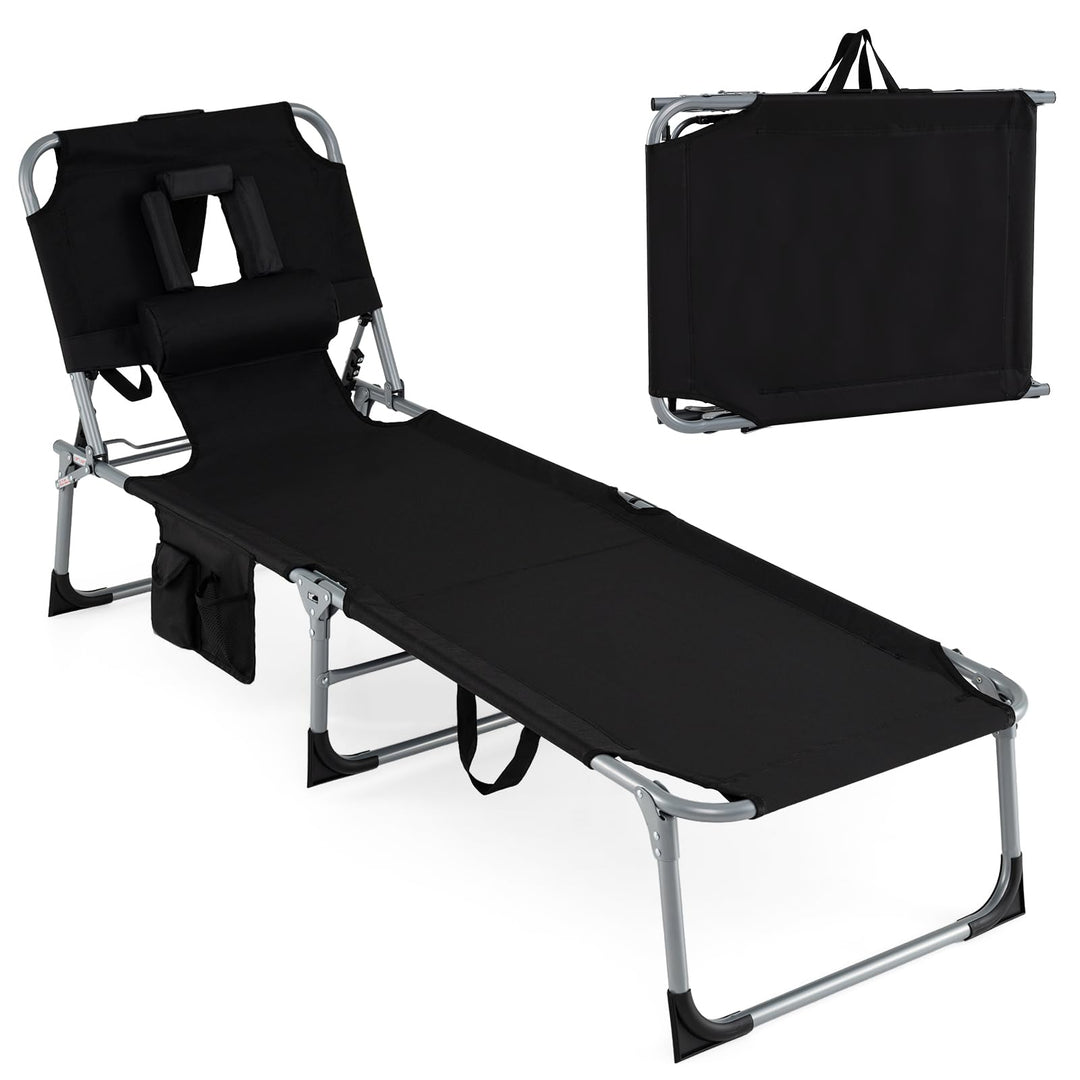Giantex Tanning Chair with Face Arm Holes Folding Chair