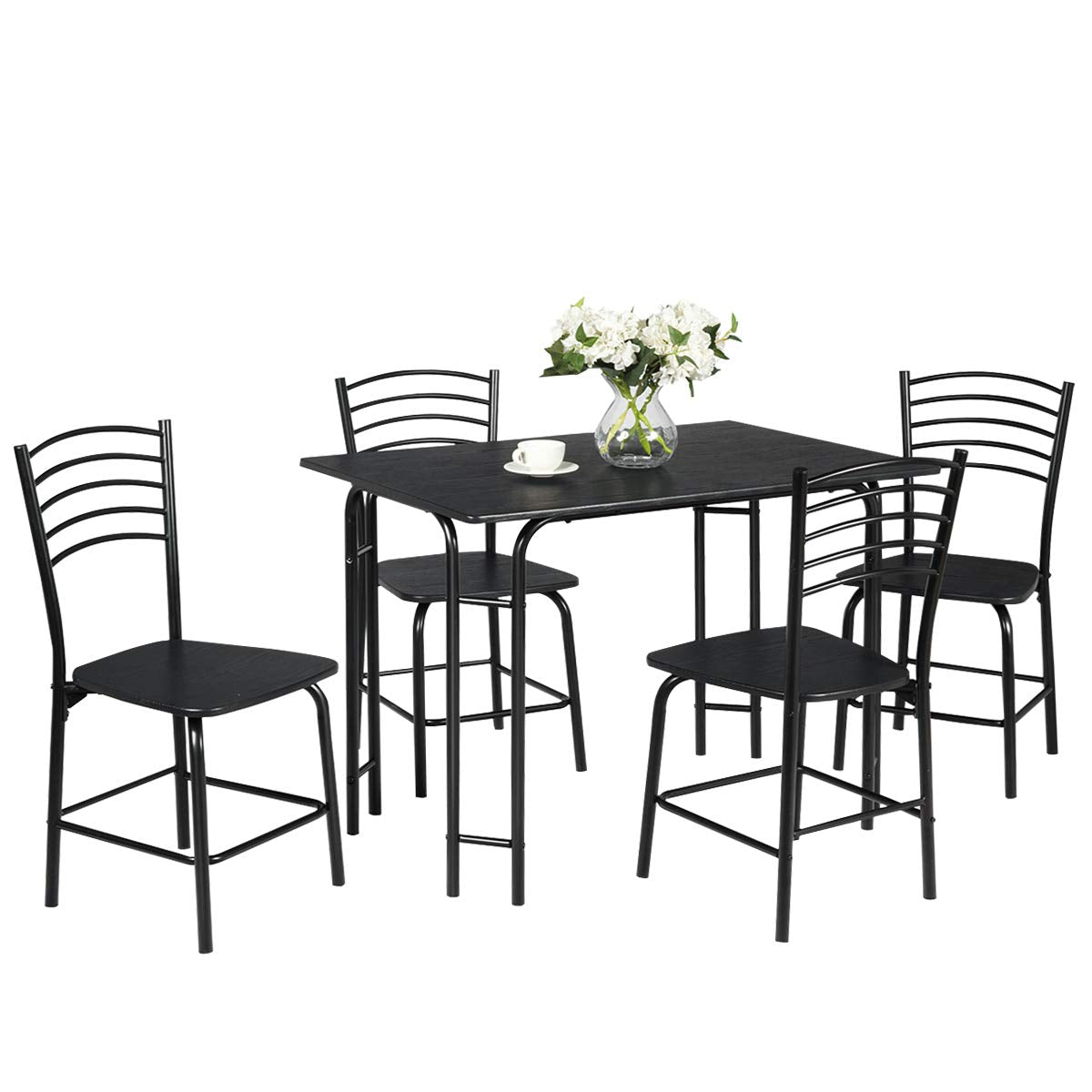 Giantex 5 PCS Dining Table Set 4 Person Modern Kitchen Table and 4 Chairs