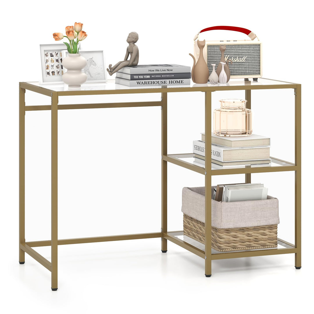 Giantex 42" Glass Entryway Console Table - Modern Entryway Table