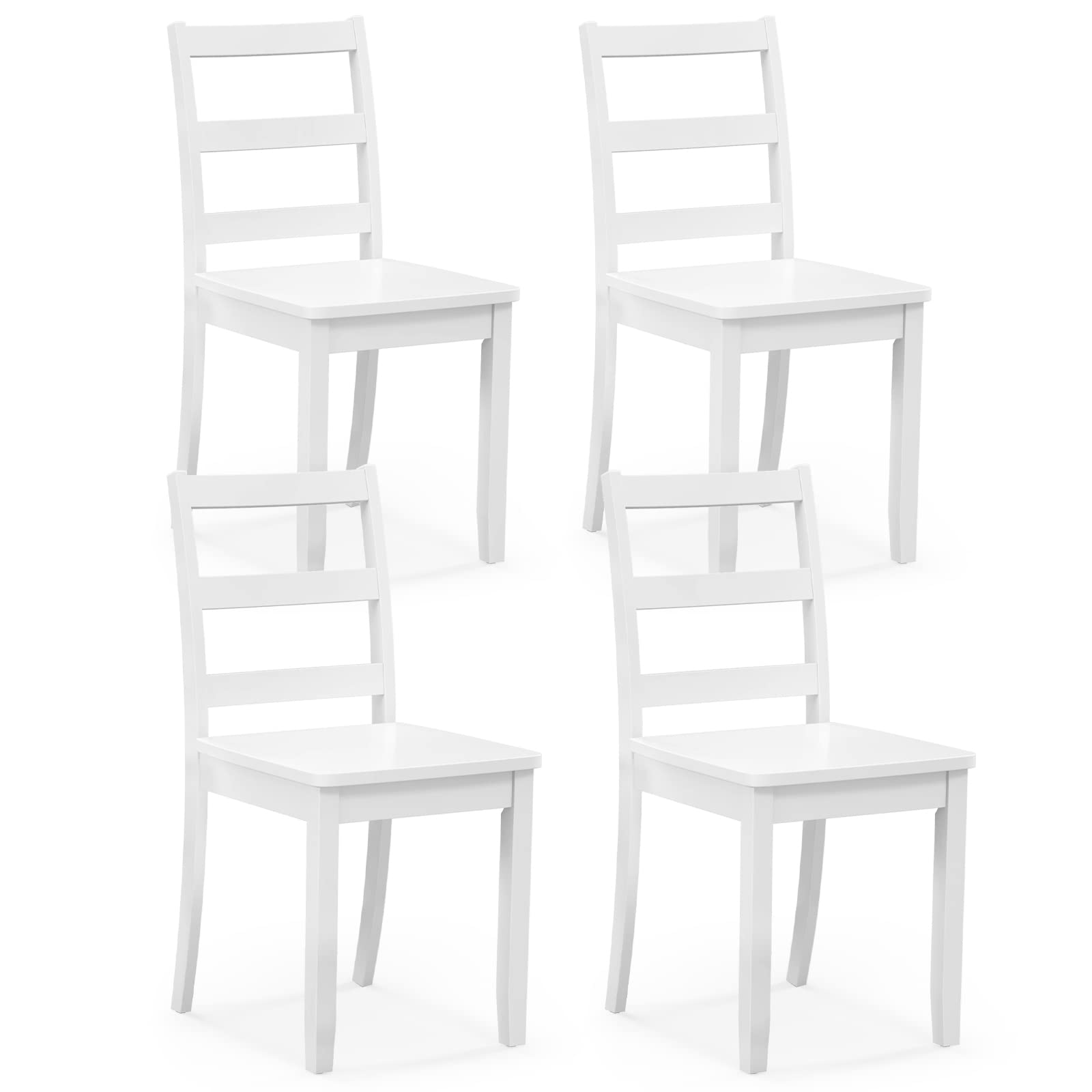 Wood Dining Chairs, White - Giantex