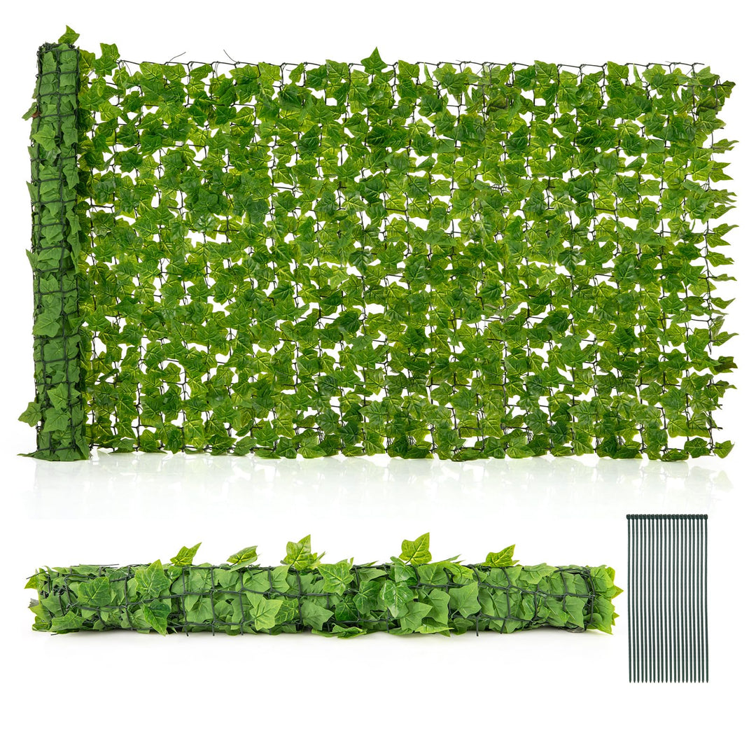 Giantex Artificial Ivy Privacy Fence 2 Pack - 120" x 40" Artificial Hedges Fence
