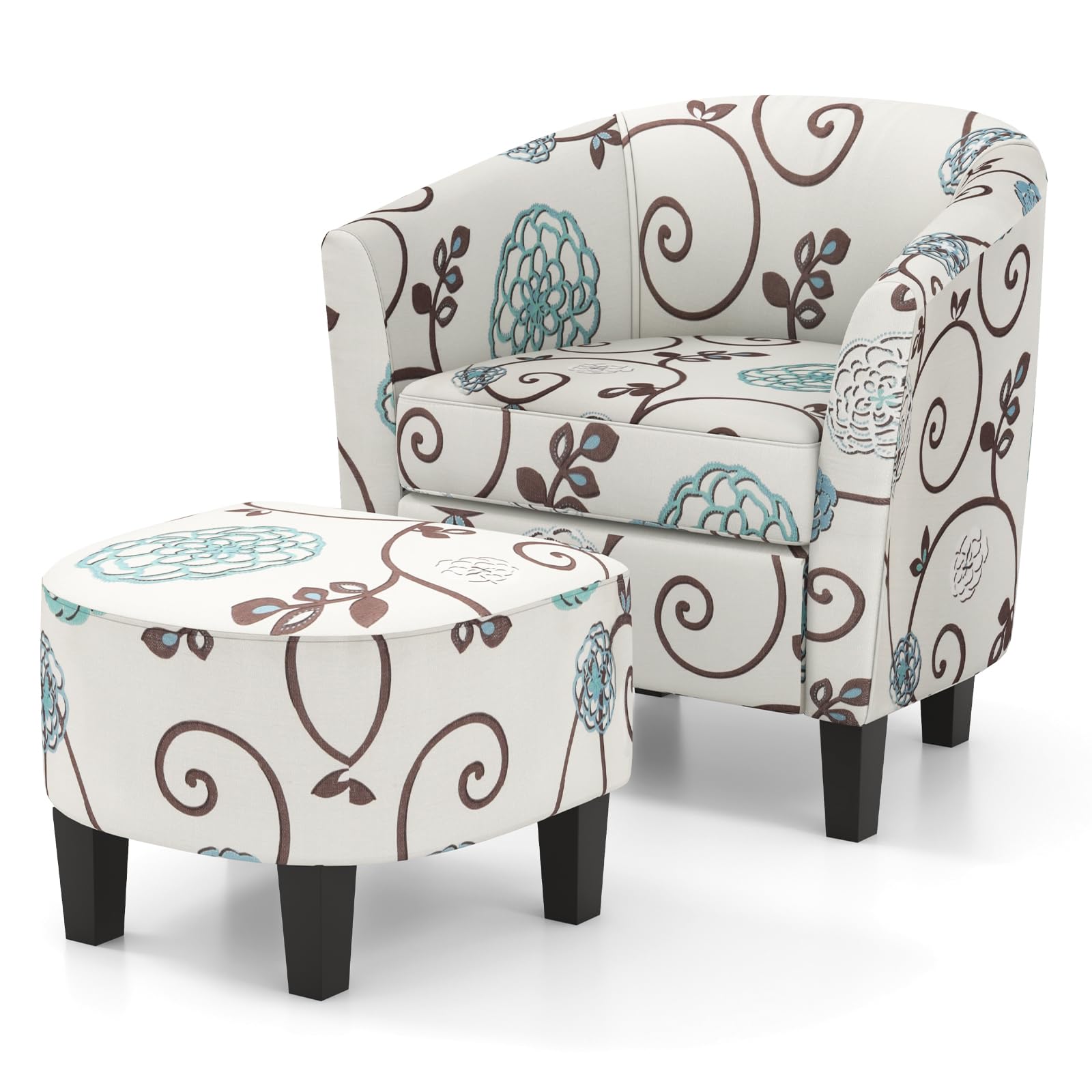 Giantex Small Accent Chair with Ottoman Set