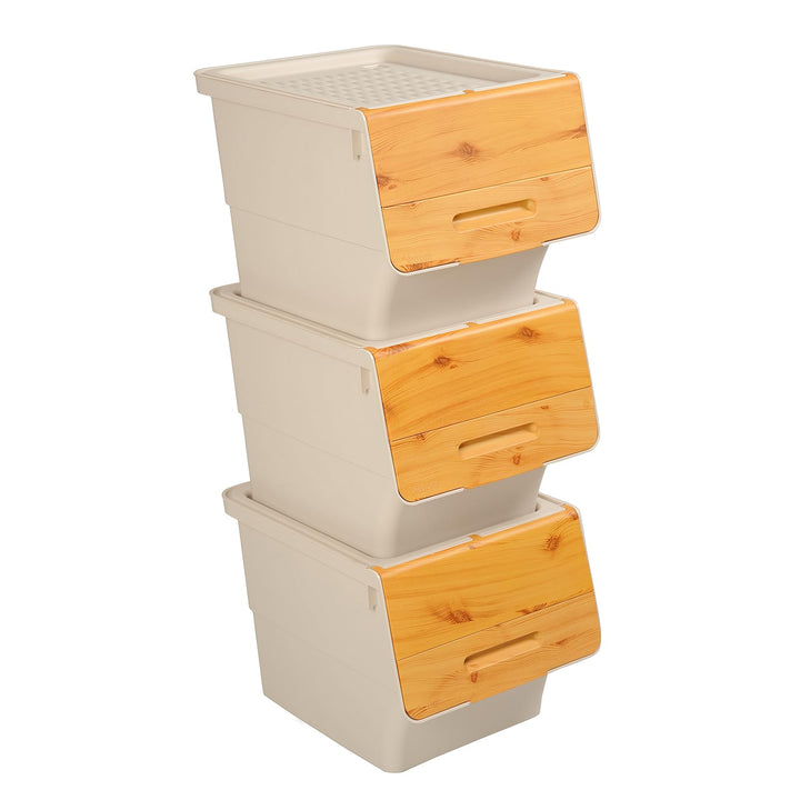 Giantex Plastic Stackable Storage Bins with Lids & Wheels