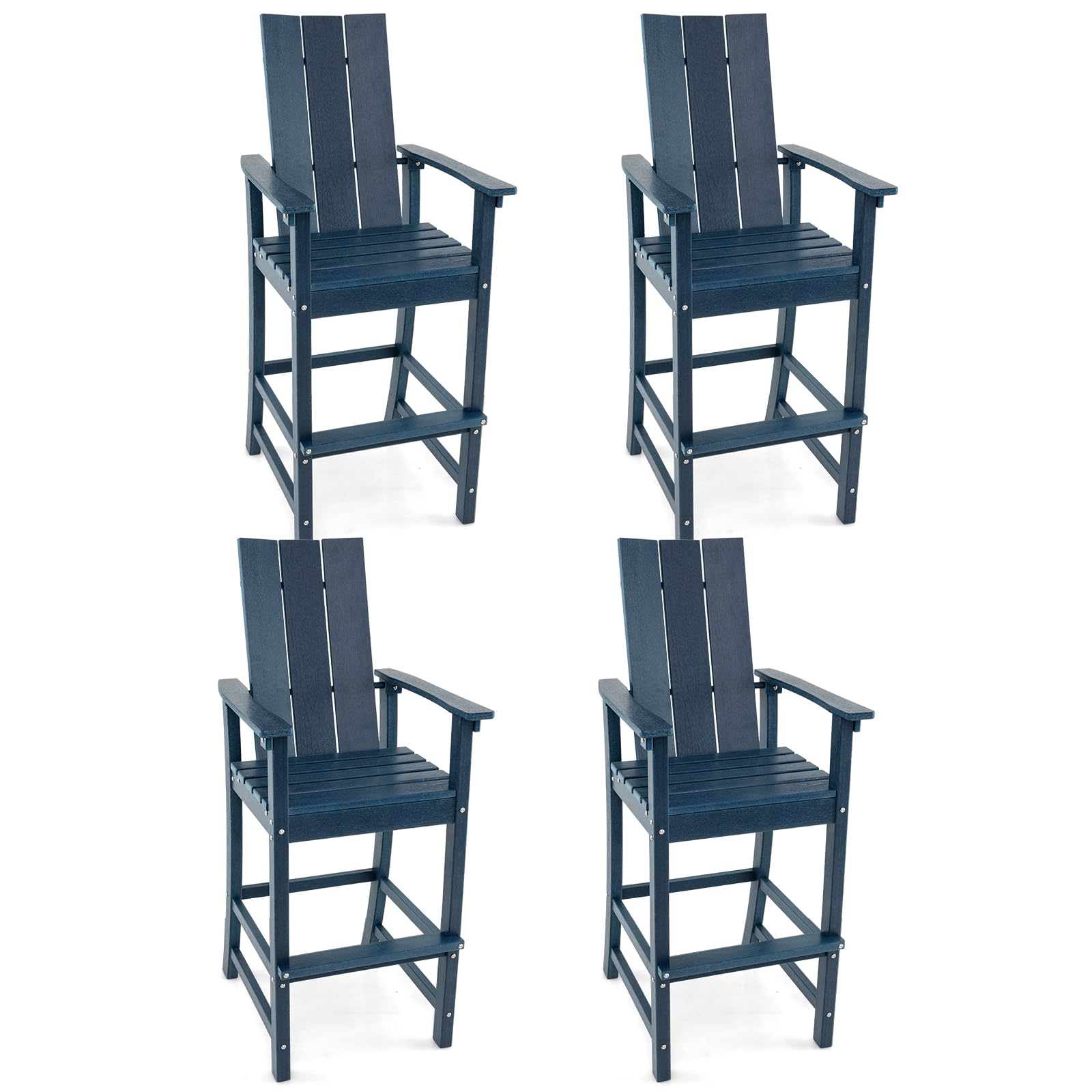 Giantex 52” Tall Adirondack Chair, HDPE Outdoor Bar Stool with Ergonomic Backrest