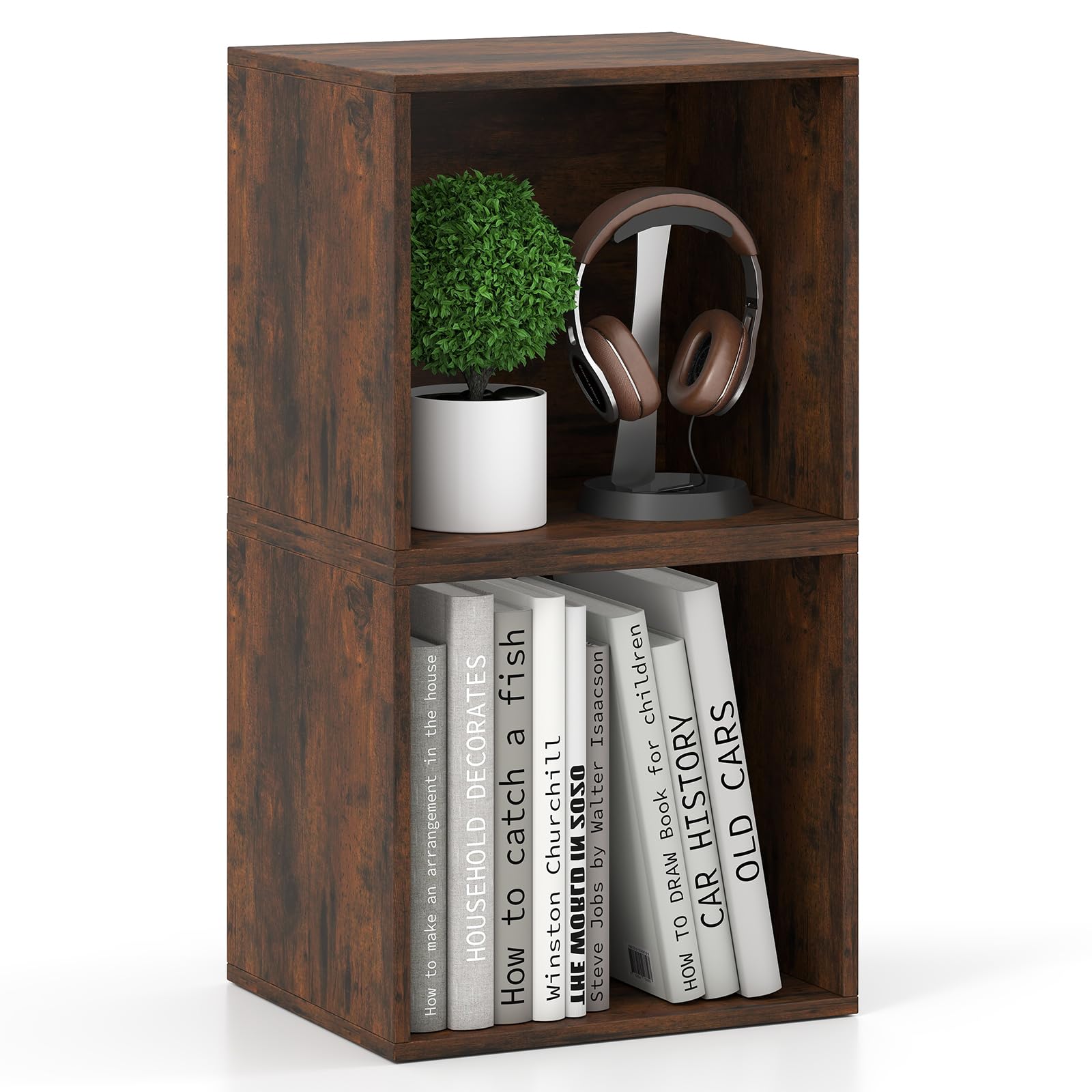 Giantex White Cubby Bookcase