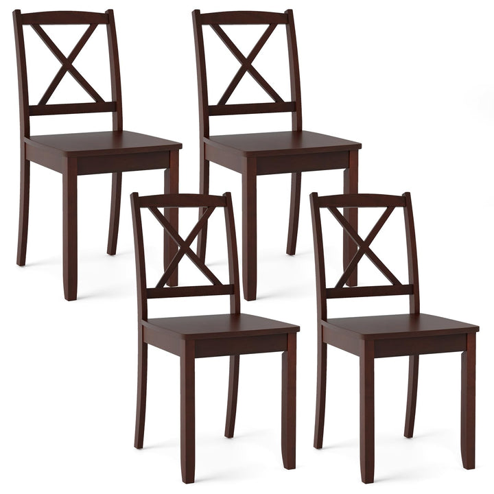 Giantex Wood Dining Chairs, Armless Kitchen Chairs w/Rubber Wood Legs & Curved Backrest