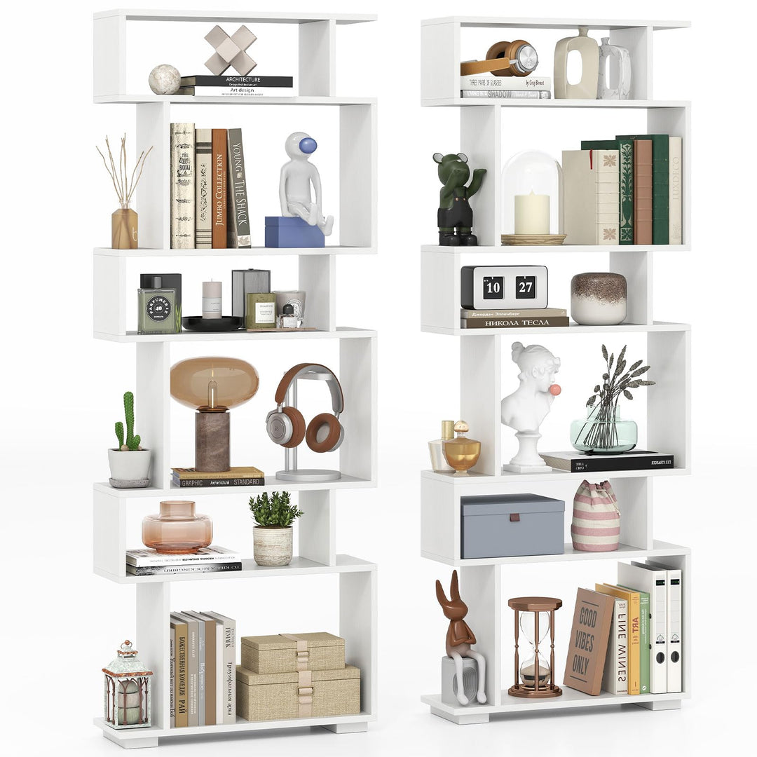 Giantex S Shaped Bookcase with 2 Anti Tipping Kits