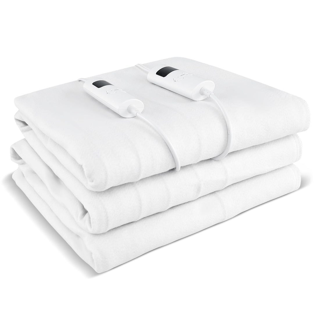 Giantex Heated Mattress Pad, Machine Washable Bed Warmer with Dual Controller, 9 Heat Setting, White, Queen Size, 80” x 60”