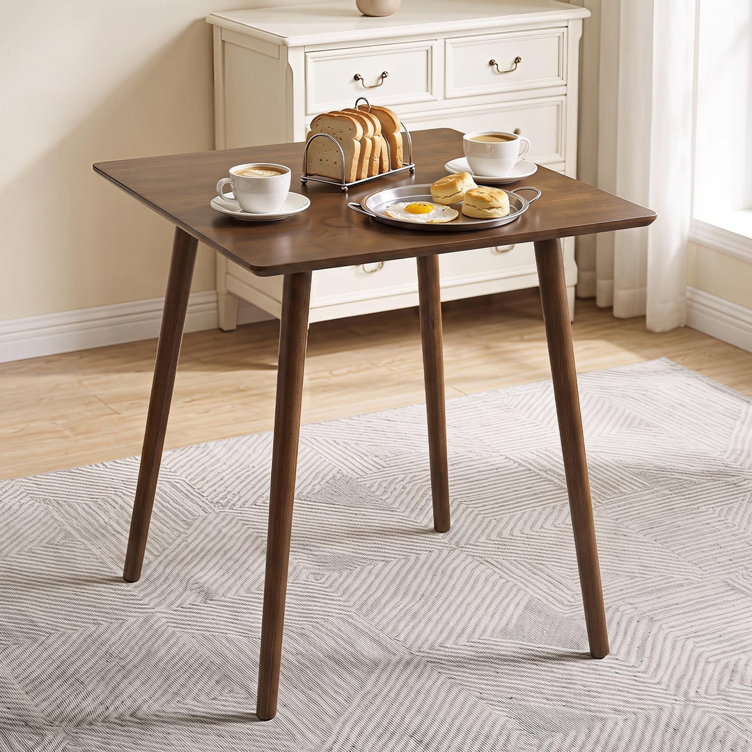 GIANTEX 27.6" Small Square Dining Table for 2-4 w/Solid Rubber Wood Legs