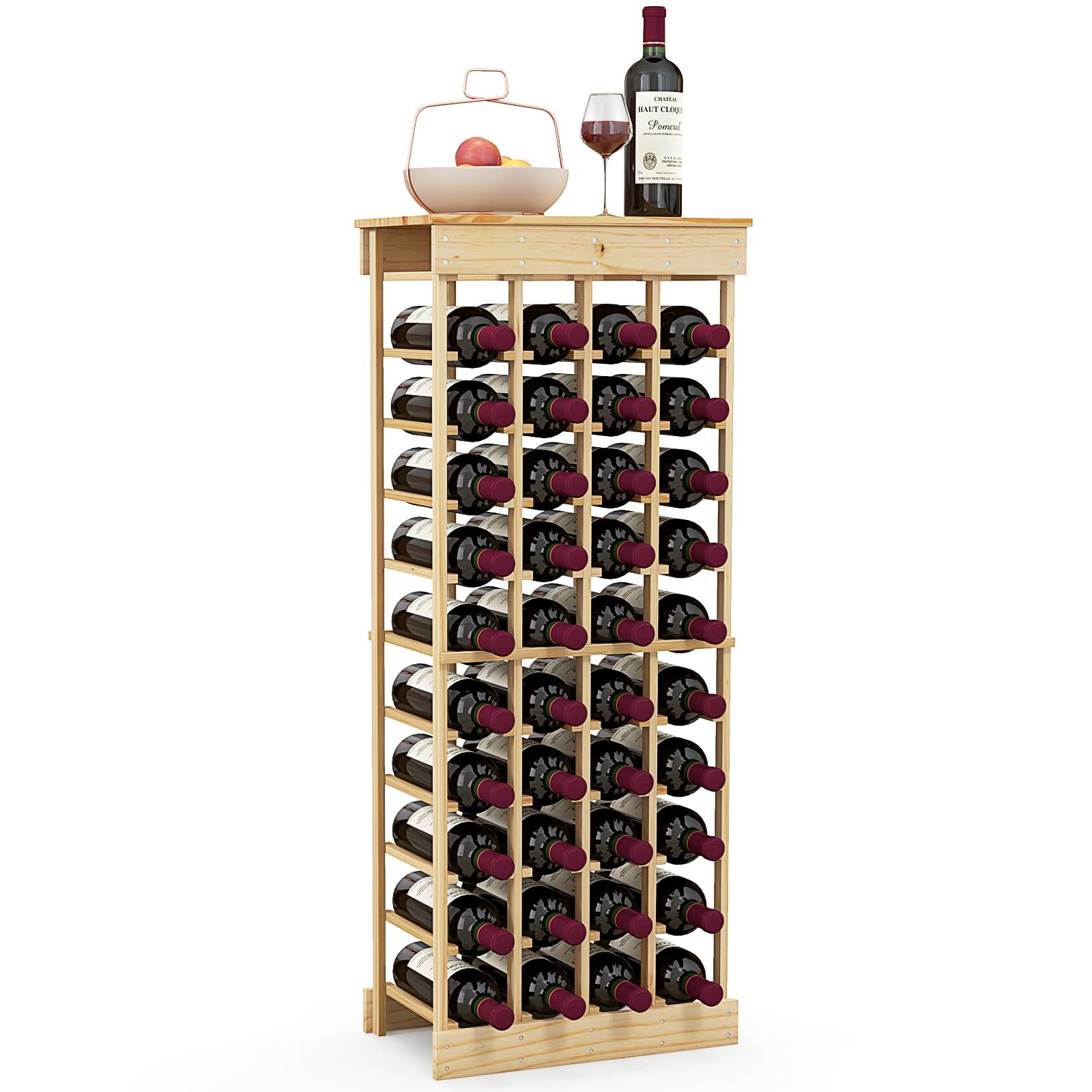 Giantex Wine Bar Cabinet, Wine Racks for 18 Bottles, Glass Holder