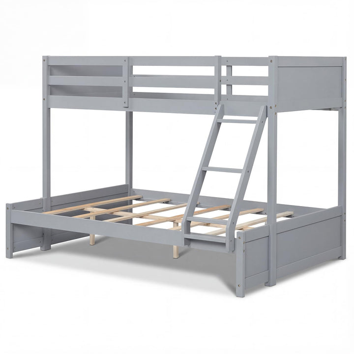 Giantex Twin Over Full Bunk Bed Wood Bunk Bed