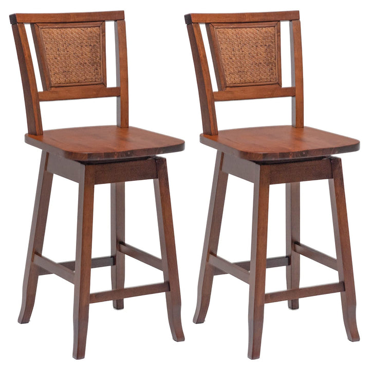 Giantex 24.5 Inch Counter Height Bar Stool with Rattan Back