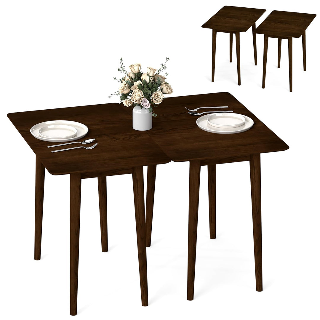 Giantex Dining Table Set with 2 Rectangular Dinner Tables for 4-6