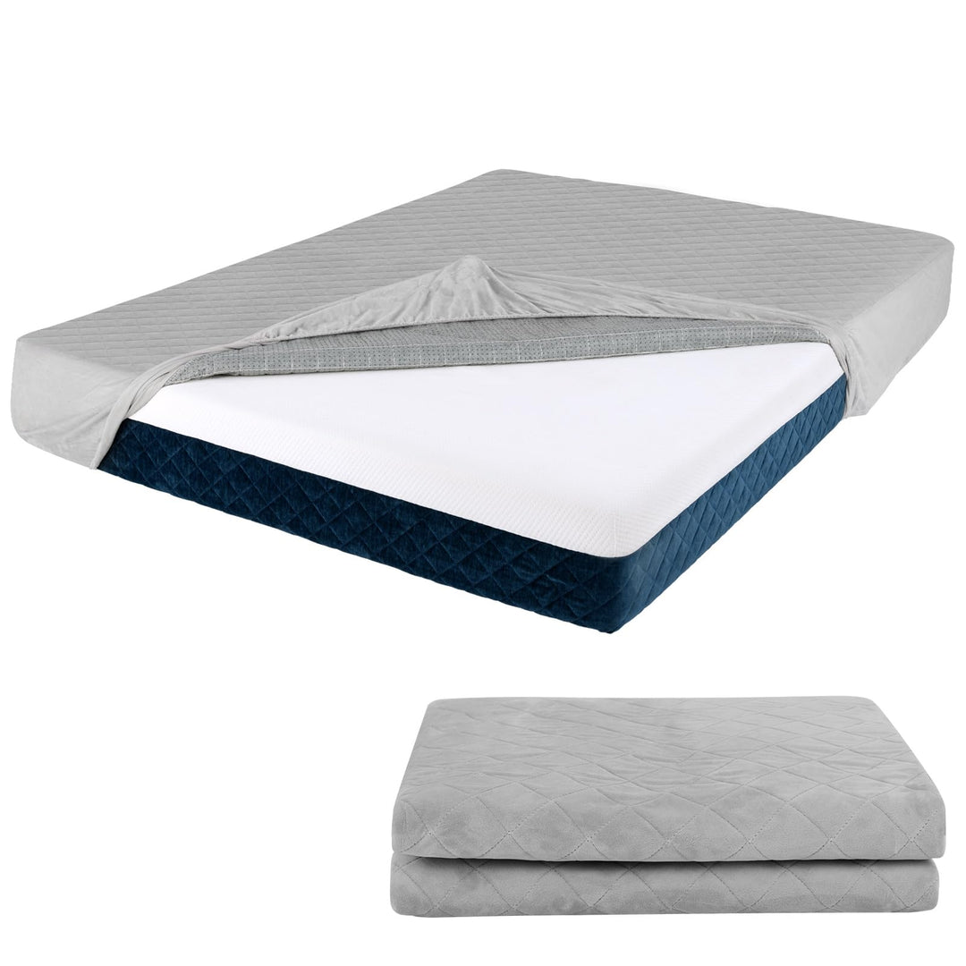 Giantex Mattress Topper Cover, Soft Velvet Mattress Protector with Deep Pockets
