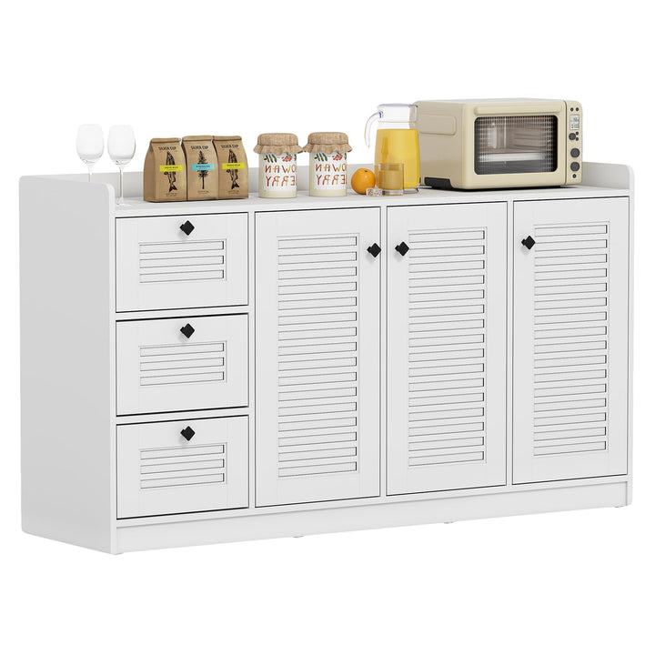 Giantex 63'' Buffet Cabinet with Storage Modern Sideboard Cabinet with 3 Doors & 3 Pull-Out Drawers