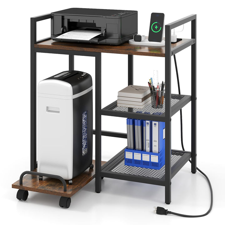 Giantex 3-Tier Printer Stand with Charging Station