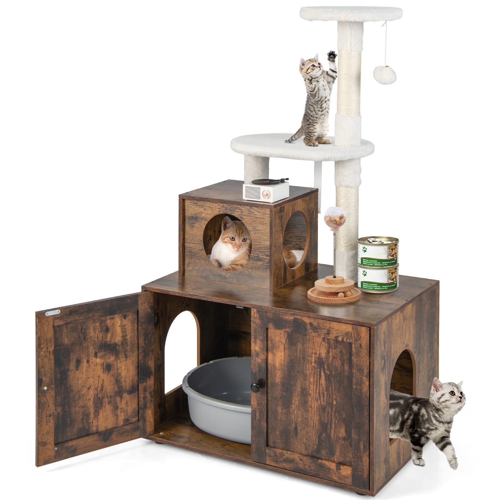 Giantex Cat Tree with Litter Box Enclosure