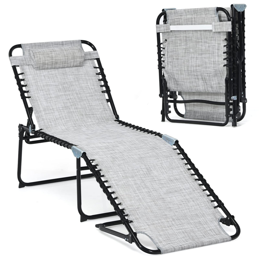 Giantex Patio Chaise Lounge Chair Foldable W/Adjustable Positions