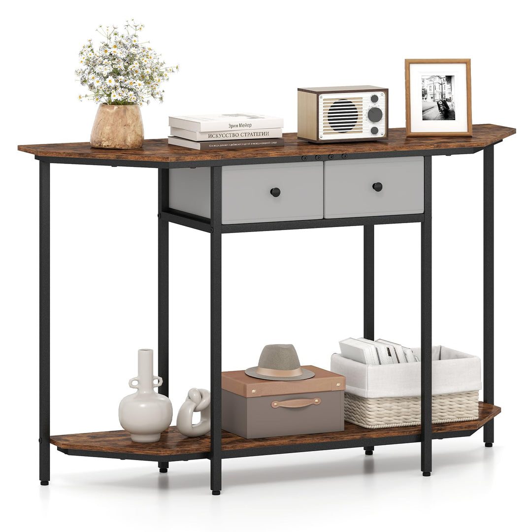 Giantex 51" Console Table with 2 Drawers Freestanding Sofa Tables Behind Couch