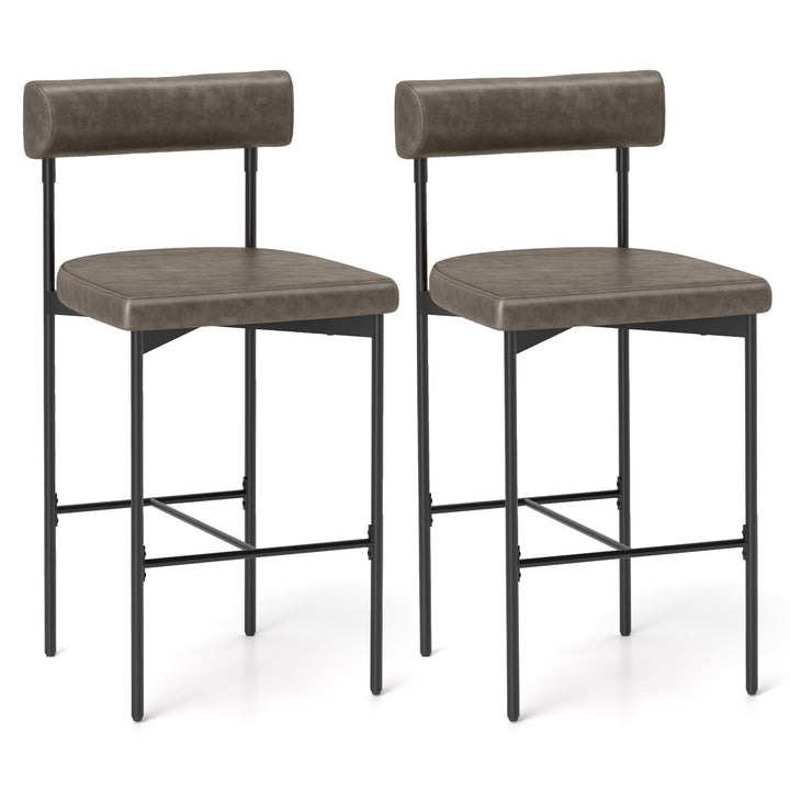 Giantex Counter Height Bar Stools, 26 Inch Upholstered Bar Chairs with Back