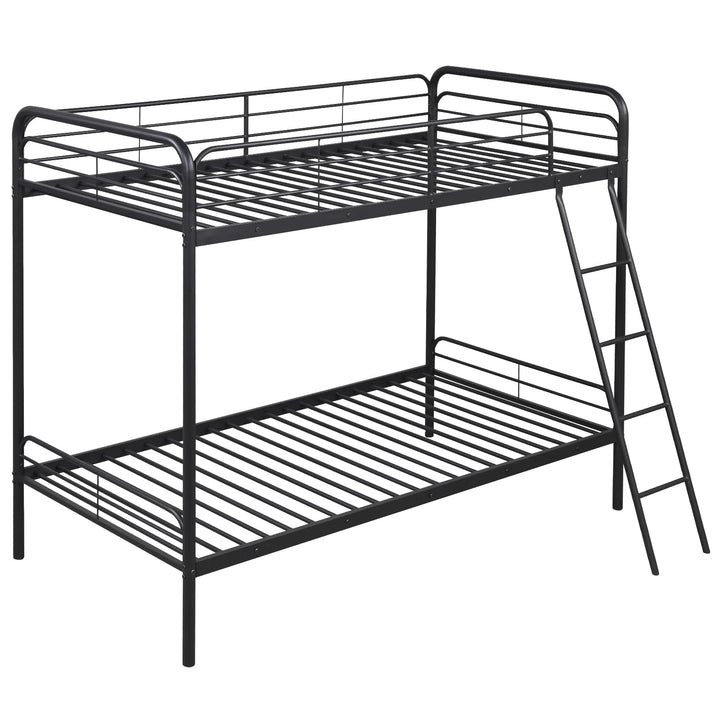 Giantex Metal Bunk Bed Twin Over Twin, Heavy Duty Twin Bunk Beds with Inclined Ladder & Safety Guardrails