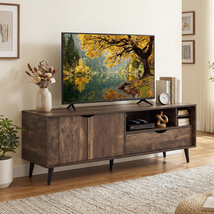 Giantex TV Stand for TVs up to 65 Inches Rustic Entertainment Center