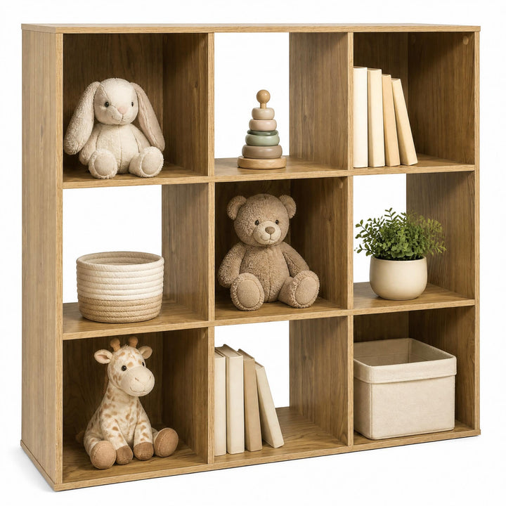 GIANTEX 9-Cube Storage Organizer Wooden Bookcase Display Shelf