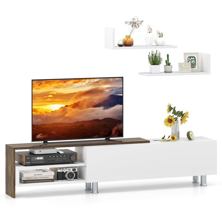 Giantex 80 Inch TV Stand and 2 Floating Shelves Set