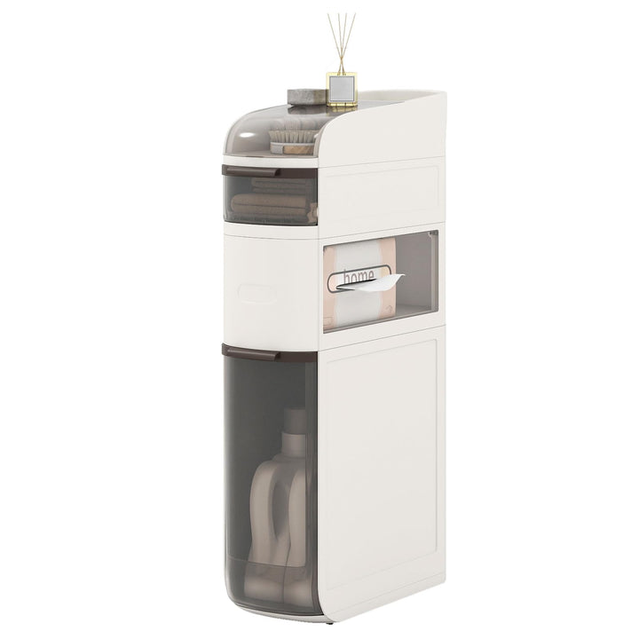 Giantex 4-Tier Narrow Bathroom Storage Cabinet with Drawers and Tissue Box