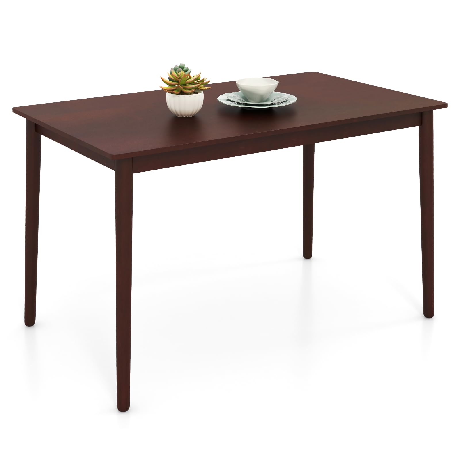 Giantex Dining Table for 4, Rectangular Kitchen Table, Mid Century Modern Dining Table with Rubber Wood Legs