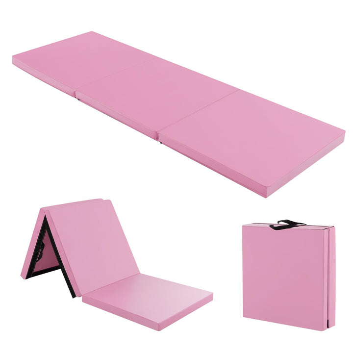 Giantex 6'x 2' Gymnastics Mat, 2" Thick Folding Tumbling Mat with Hook and Loop Fastener