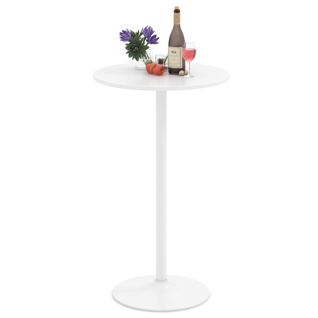 Giantex Two-in-one Bar Table with Detachable Pole, Metal Base, 24" Round Top, 40"/22" Two Convertible Height