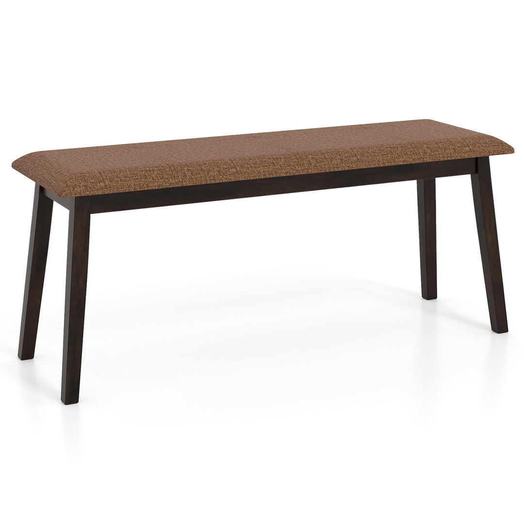 GIANTEX 43.5" Upholstered Dining Bench with Rubber Wood Frame (1/2)