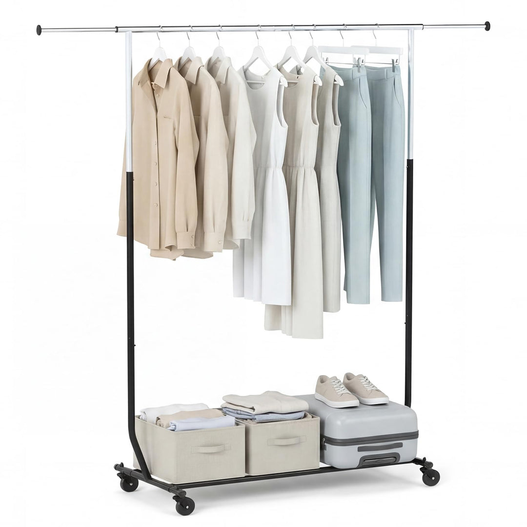 Giantex Extendable Heavy-Duty Rolling Clothing Rack for Hanging Clothes