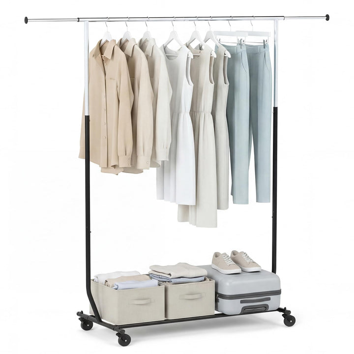 Giantex Extendable Heavy-Duty Rolling Clothing Rack for Hanging Clothes
