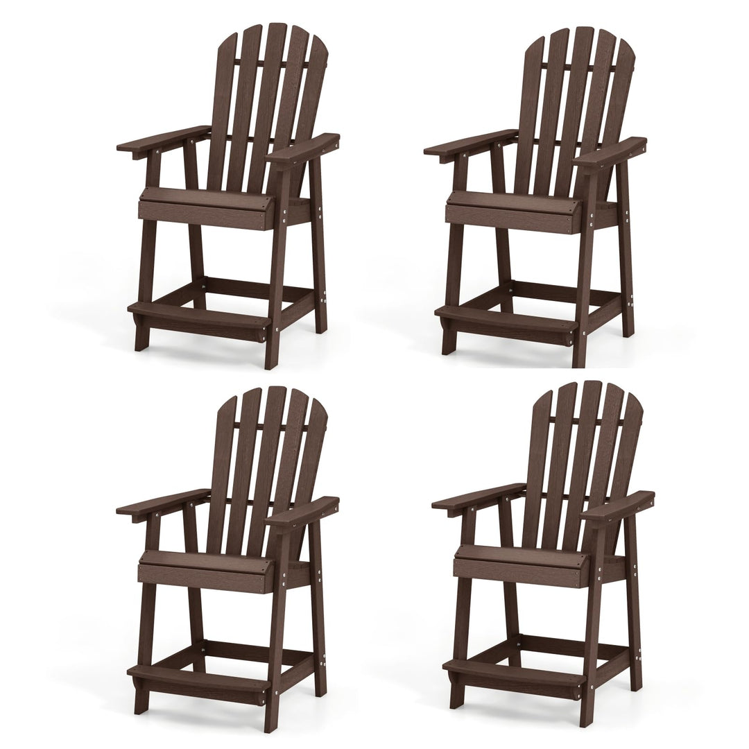 Giantex HDPE Tall Adirondack Chair, 24.5”H Counter Height Bar Stool