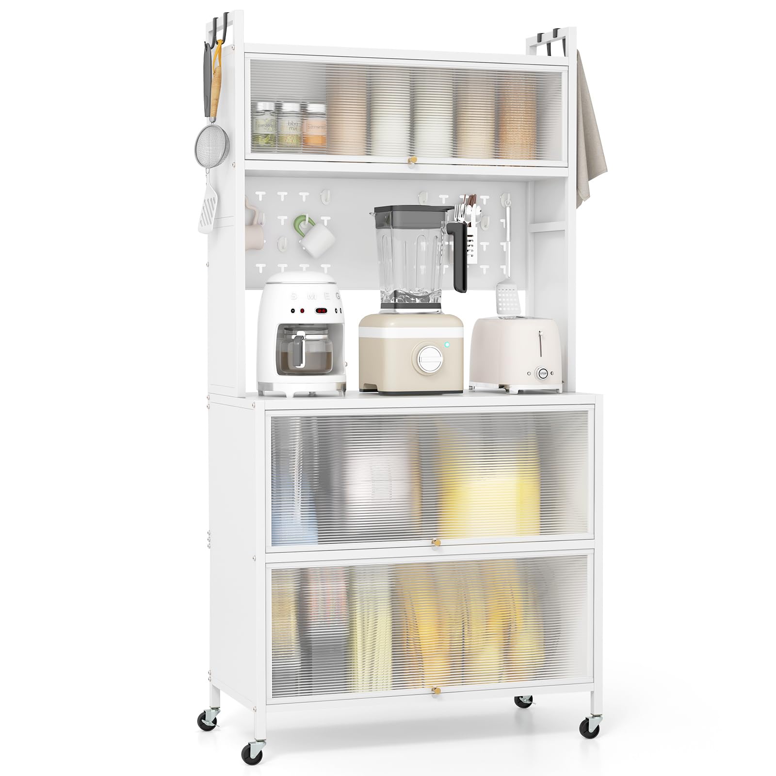 Giantex 5 Tier Rolling Kitchen Bakers Rack with Wheels