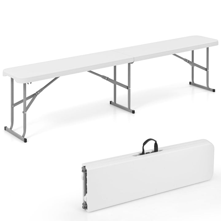 Giantex 6 Feet Plastic Folding Bench, Portable Picnic Seat for BBQ Party Camping Dining, HDPE Top