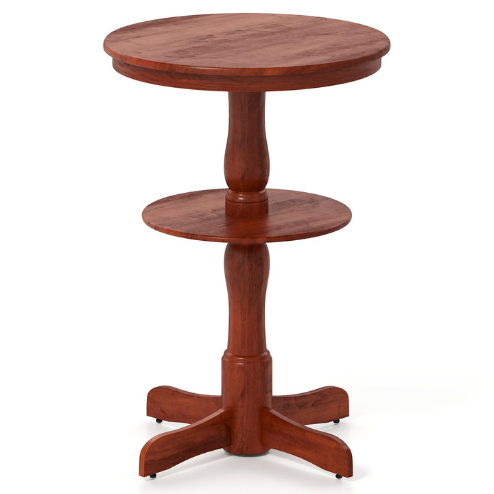 Giantex 2 Tier Tall Round Dining Table with Pedestal Base