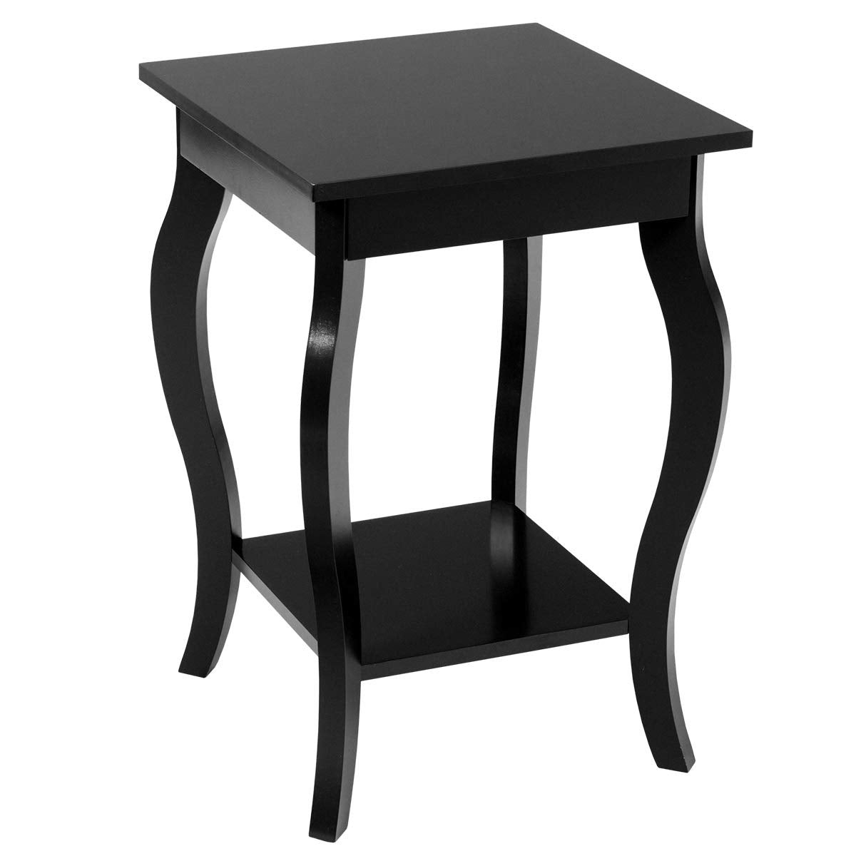 16" End Table W/Storage & Shelf Curved Legs Home Furniture for Living Room