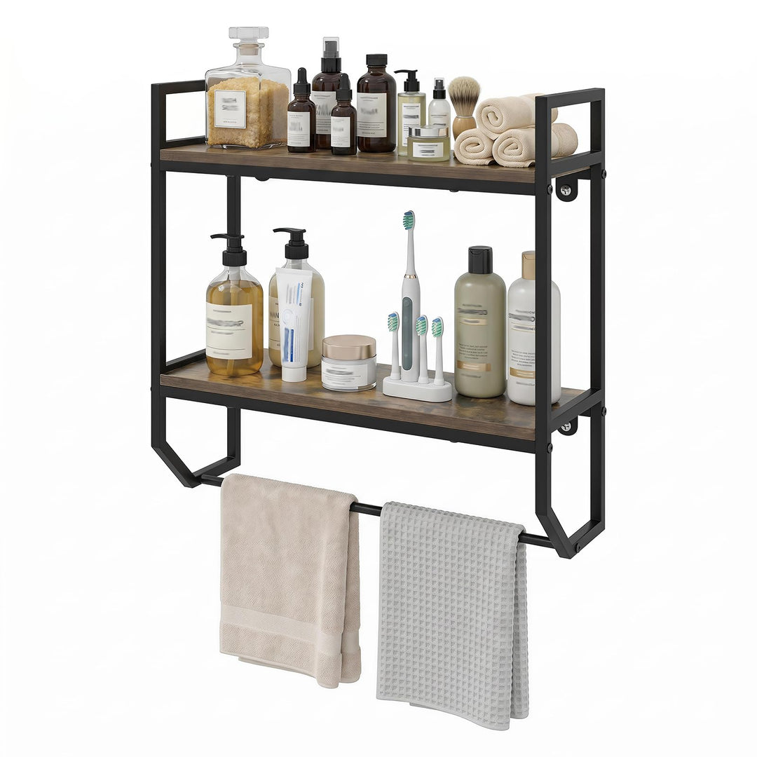 Giantex Bathroom Shelf with Towel Bar