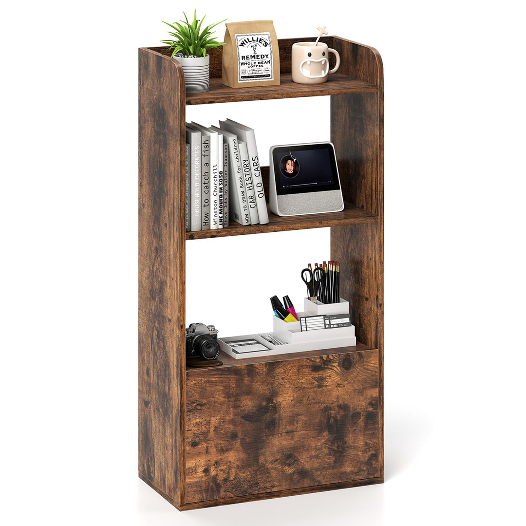 Giantex 4 Tier Bookshelf with Drawer for Living Room